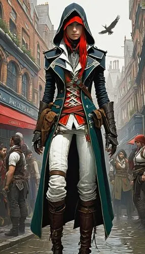 avirl lavigne dressing assassins creed suit at the london big bain in a blodypunk city,aveline,haytham,kenway,ezio,swashbuckler,redcoat,woolfe,alatriste,pirate,assassin,harlock,pirata,arno,margrave,le