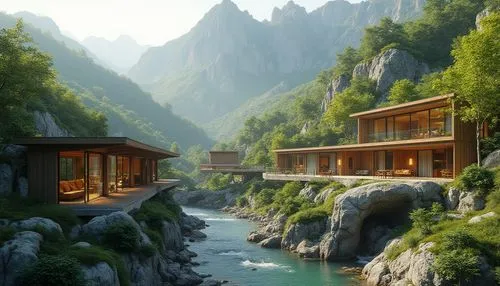 house in mountains,house in the mountains,asian architecture,shaoming,teahouse,hushan,mountain huts,fallingwater,wudang,mountain settlement,tigers nest,floating huts,qingming,home landscape,shangri,teahouses,huashan,houseboats,wenchuan,lijiang,Photography,General,Realistic