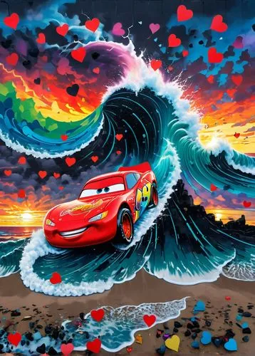 braking waves,3d car wallpaper,rainbow waves,tidal wave,muscle car cartoon,surf,big wave,tsunami,ocean waves,wave motion,japanese wave,cartoon car,surfers,japanese waves,wave pattern,coral swirl,sea water splash,psychedelic art,water waves,shorebreak,Conceptual Art,Graffiti Art,Graffiti Art 07