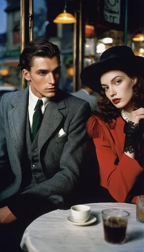 clue and white,vintage man and woman,vintage boy and girl,roaring twenties couple,breakfast at tiffany's,mobster couple,maureen o'hara - female,jane russell-female,pretty woman,50's style,spy visual,film noir,fifties,vintage clothing,the coffee shop,vintage fashion,cigarette girl,old fashioned,woman in menswear,cufflink,Photography,Fashion Photography,Fashion Photography 20