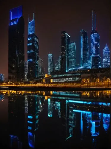 shanghai,chongqing,tianjin,nanjing,doha,zhengzhou,pudong,huangpu river,dalian,wuhan''s virus,shenyang,china,qatar,dubai,city at night,beijing,blue hour,suzhou,dubai marina,dhabi,Art,Artistic Painting,Artistic Painting 37