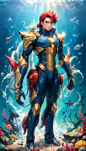 god of the sea,coral guardian,aquanaut,sea god,under sea,under the sea,merman,the sea maid,underwater background,marine fish,divemaster,mergus,aquaman,marine biology,scuba,nautilus,ilightmarine,coelacanth,merfolk,sea-life,Anime,Anime,General