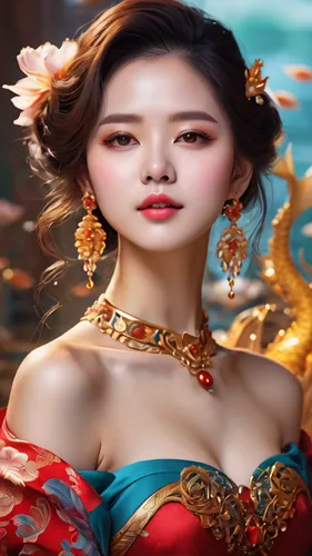 oriental princess,chinese art,oriental painting,oriental girl,taiwanese opera,chinese background,mulan,hanbok,asian woman,fantasy portrait,korean culture,fantasy woman,phuquy,miss vietnam,fantasy art,world digital painting,vietnamese woman,asian costume,3d fantasy,portrait background,Conceptual Art,Fantasy,Fantasy 06