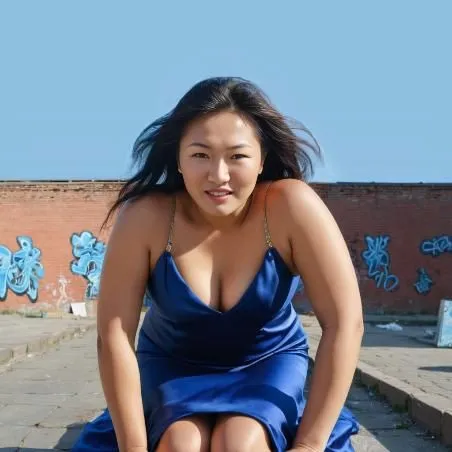 blue dress,asian woman,asian girl,strapless dress,blue background,female model,plus-size model,bridesmaid,asian,a girl in a dress,asian vision,dress to the floor,pin-up model,senior photos,blue shoes,girl on the stairs,photo model,oriental girl,girl in a long dress,royal blue,Female,Mongolian,Curtained Hair,Middle-aged,L,Ecstatic,Satin Slip Dress,Outdoor,City Alleyway