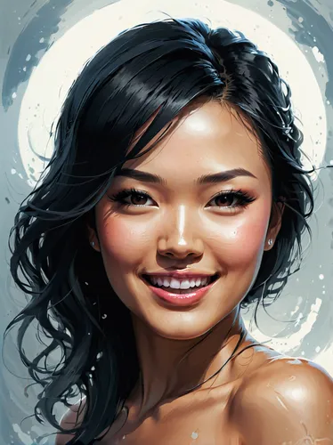 asian woman,moana,vietnamese woman,fantasy portrait,digital painting,mulan,world digital painting,wet girl,sea water splash,water splash,bjork,portrait background,oriental girl,water nymph,the sea maid,girl washes the car,splashing,merfolk,japanese woman,girl portrait,Conceptual Art,Fantasy,Fantasy 17