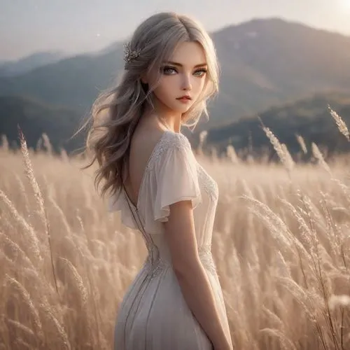 ciri,meadow,wheatfield,behenna,cirta,enchanting,Photography,Cinematic