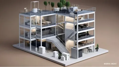 steel platform plant,multistorey,sky apartment,multistory,lofts,multilevel,an apartment,cubic house,micropolis,microdistrict,voxel,isometric,apartments,miniature house,shared apartment,archidaily,apar