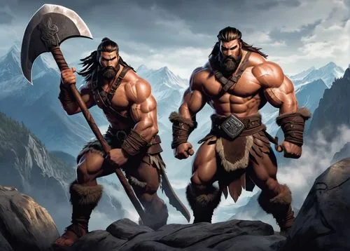 berserkers,beastmen,norsemen,barbarian,warrior and orc,myrmidons,northmen,golias,orishas,khal,parashuram,axemen,pandavas,parshuram,hyborian,manowar,haggar,crom,guards of the canyon,tribesmen,Illustration,Japanese style,Japanese Style 07