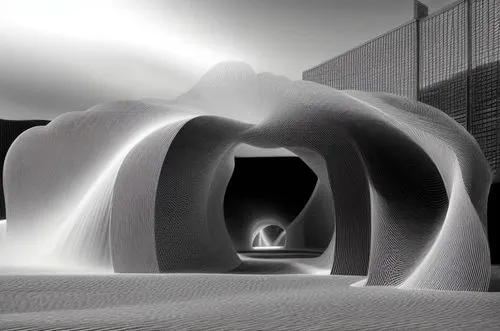 drawing sketch black and white,ice hotel,wall tunnel,futuristic art museum,soumaya museum,slide tunnel,futuristic architecture,igloo,archidaily,snow shelter,torus,virtual landscape,charcoal kiln,3d re