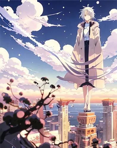 古风感，刀剑感,sakura background,japanese sakura background,violet evergarden,sky city,skycraper,background image,chaoyang,would a background,chidori is the cherry blossoms,sky,above the city,sky apartment,b