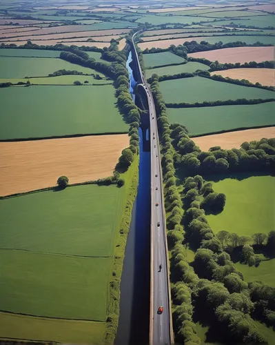 Aerial photography - Harringworth viaduct,watercourse,sweeping viaduct,arco humber,pontsycyllte,cambridgeshire,pipeline transport,canal tunnel,railway lines,romney marsh,water channel,north yorkshire 