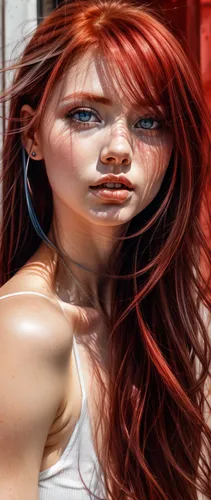 Red hair, blue eyes,redhead doll,artificial hair integrations,red-haired,image manipulation,redheads,redheaded,red head,redhair,photoshop manipulation,red hair,gradient mesh,photomanipulation,redhead,