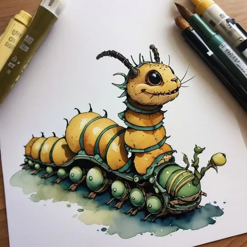 brush beetle,caterpillar gypsy,caterpillars,drawing bee,insecta,gray sandy bee,polyergus,robnik,butterfly caterpillar,drone bee,silkworm,inchworm,cutworms,wurm,caterpillar,chakramon,bee friend,insect ball,swallowtail caterpillar,malakunas,Illustration,Children,Children 04