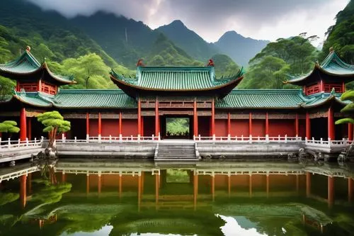 asian architecture,buddhist temple,wudang,the golden pavilion,hall of supreme harmony,yunnan,golden pavilion,qinshan,xiangshan,qingcheng,wenchuan,shaoming,hanging temple,liangjiang,lianjiang,lijiang,qingshan,haiyuan,guizhou,liangshan,Art,Artistic Painting,Artistic Painting 23