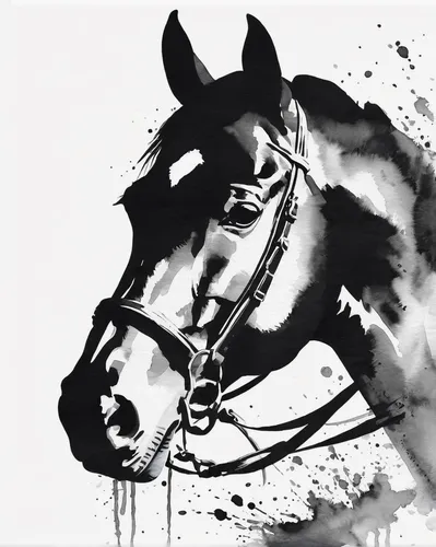 racehorse,painted horse,equine,equestrian sport,quarterhorse,thoroughbred,bridle,equestrian,black horse,dressage,shire horse,standardbred,horse,draft horse,dream horse,horse racing,warm-blooded mare,harness racing,thoroughbred arabian,arabian horse,Illustration,Black and White,Black and White 33