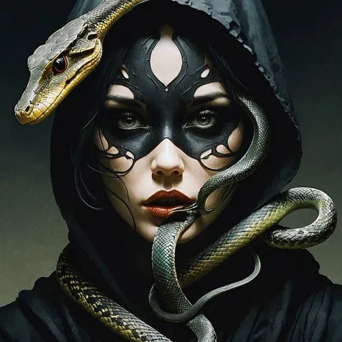 darkness  cultist with snake evil mad couple evil monster creatures dark symbols ,snake charming,kingsnake,serpent,ball python,boa constrictor,constrictor,burmese python,pointed snake,king snake,snake