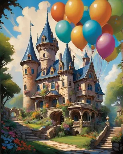 fairy tale castle,colorful balloons,fantasyland,happy birthday balloons,fairytale castle,corner balloons,balloons flying,disney castle,balloon trip,balloonist,shanghai disney,balloons,balloon envelope,disneyland park,birthday banner background,star balloons,balloon and wine festival,kites balloons,blue balloons,ballooning,Conceptual Art,Oil color,Oil Color 04