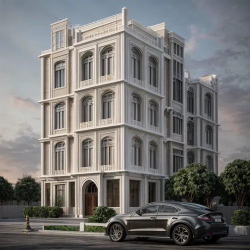 build by mirza golam pir,sharjah,appartment building,residential building,block of flats,apartment building,residential house,qasr al watan,3d rendering,new housing development,multistoreyed,facade pa