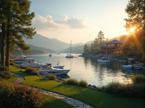 stehekin,house by the water,beautiful lake,summer cottage,lake como,broadmoor,lakeside,lake tahoe,lake view,beautiful landscape,houseboats,boat dock,idyllic,boat landscape,rippon,house with lake,chelan,osoyoos,home landscape,mountainlake,Photography,General,Realistic