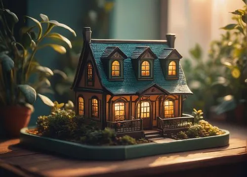 miniature house,dolls houses,miniaturist,dollhouses,little house,small house,terrarium,model house,doll house,tiny world,doll's house,witch's house,3d render,dreamhouse,tilt shift,diorama,victorian house,forest house,fairy door,lonely house,Conceptual Art,Sci-Fi,Sci-Fi 11