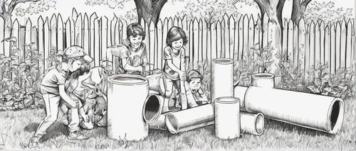 fence posts,cartoon forest,birch tree illustration,children drawing,wood chopping,cereal cultivation,baseball drawing,game illustration,forest workers,grove of trees,camera illustration,mound-building termites,game drawing,archaeological dig,garden work,picket fence,dugout,tree grove,tree watering,work in the garden,Illustration,Black and White,Black and White 34