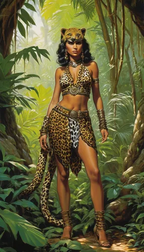 polynesian girl,warrior woman,cave girl,cleopatra,african woman,polynesian,exotic animals,crocodile woman,african american woman,prehistory,tropical animals,amazonian oils,female warrior,the law of the jungle,maya civilization,wild cat,sumatran,cheetah,jungle,exotic species,Illustration,American Style,American Style 07