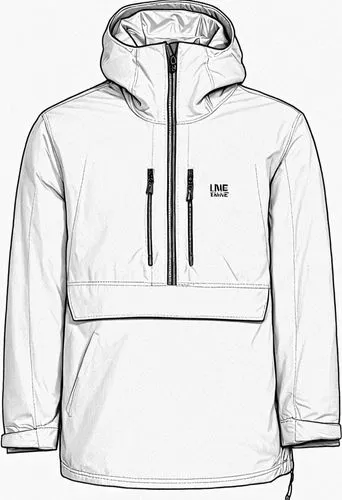 Transform the image into a garment structure line with uniform thickness and smooth lines.,cagoule,skiwear,windbreaker,windbreakers,hoodie,hoodies,snowsuit,parka,berghaus,usfk,snowsuits,usgs,usasa,str