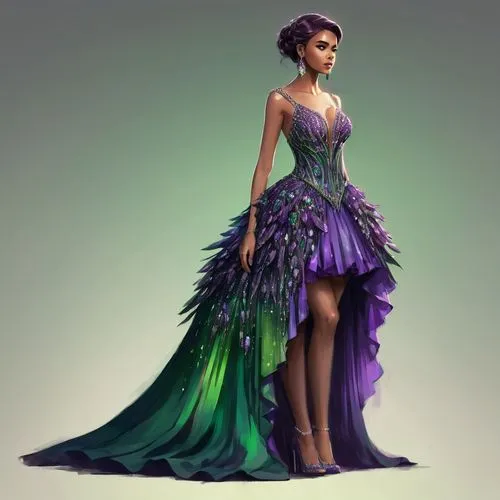 tiana,megara,celestina,fairy peacock,siriano,ball gown,Conceptual Art,Fantasy,Fantasy 02