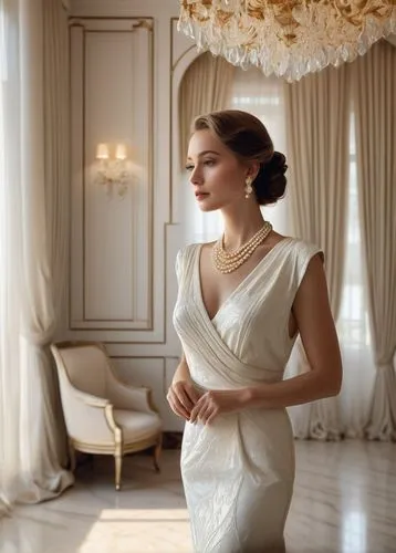 boucheron,elegance,elegant,chaumet,elegante,capucine,grace kelly,traviata,a floor-length dress,scherfig,adaline,pearl necklace,seydoux,bridal jewelry,ritzau,art deco woman,kleinfeld,demarchelier,white silk,bridal gown,Conceptual Art,Daily,Daily 26