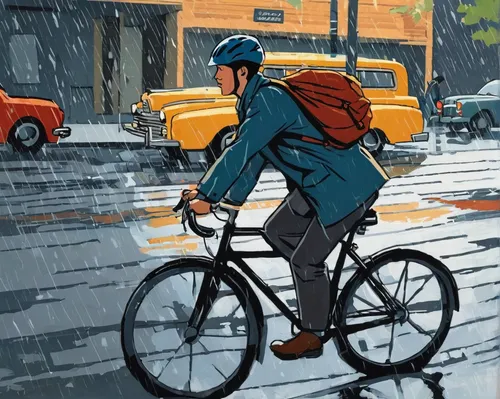 person riding a bicycle during rainy day,cyclist,commuter,bicycling,bicycle,city bike,bicycle clothing,bicycle ride,commute,bicycle helmet,bicycles,cycling,biking,electric bicycle,commuting,bicycle ri