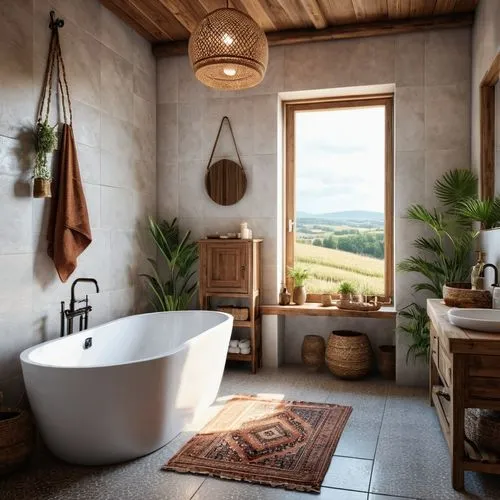 luxury bathroom,bathtub,bath room,rustic aesthetic,rustic,modern minimalist bathroom,Photography,General,Realistic