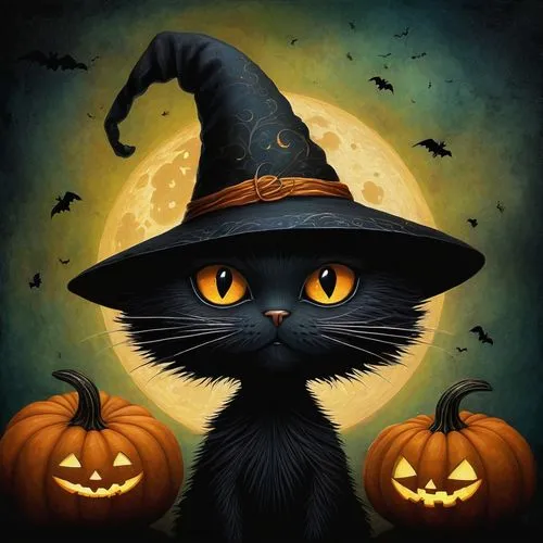 halloween cat,samhain,halloween background,halloween wallpaper,witch's hat icon,halloween illustration,Illustration,Abstract Fantasy,Abstract Fantasy 19