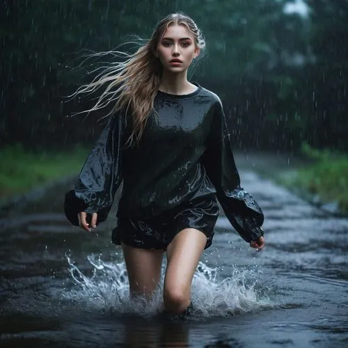 walking in the rain,waterproofs,rainwear,in the rain,female runner,rainfall,raincoat,raindance,flooded pathway,rainswept,monsoon,wet girl,girl walking away,wet,running,the blonde in the river,heavy rain,waterproof,wet smartphone,rainstorm,Photography,Artistic Photography,Artistic Photography 12