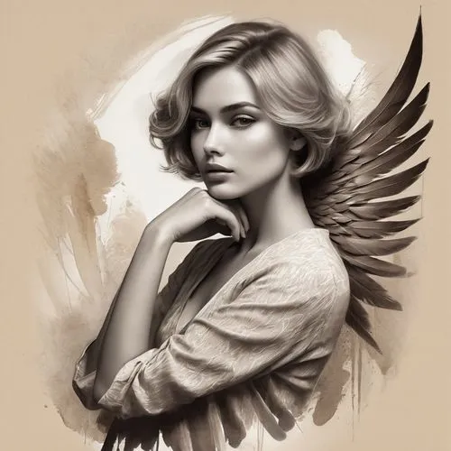 vintage angel,winged,angel wings,angel,angel girl,behenna,harpy,angel wing,angel line art,winged heart,hawkgirl,archangel,dark angel,heatherley,angelman,greer the angel,seraphim,baroque angel,stone angel,wings,Illustration,Paper based,Paper Based 11