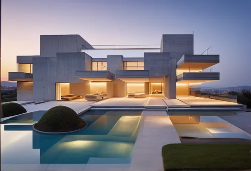 concrete glass garden pool people glass sunlight bright cars windows,modern architecture,modern house,cubic house,cube house,dunes house,contemporary,futuristic architecture,modern style,house shape,r