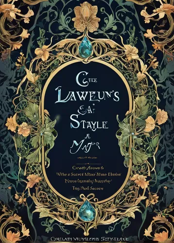 book cover,cd cover,mystery book cover,cover,constellation lyre,gold foil laurel,staves,laurels,dayville,lavander products,lavenders,art nouveau design,stalls,art nouveau frames,jewel case,frame border illustration,art nouveau frame,enamel sign,straw role,cooking book cover,Illustration,Retro,Retro 13