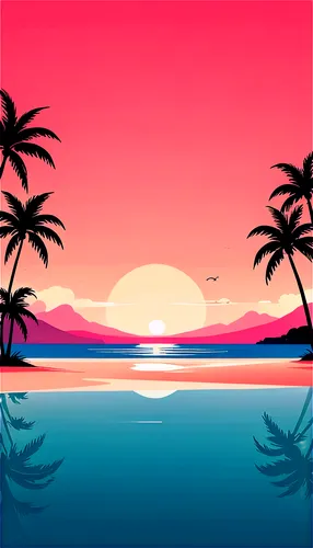 bahama,palm tree vector,dusk background,coast sunset,summer background,tropical sea,tropical beach,ocean paradise,ocean background,paraiso,tropical island,paradisus,beach background,beach landscape,retro background,ocean,sunset beach,lanikai,watermelon background,pink beach,Illustration,Vector,Vector 01