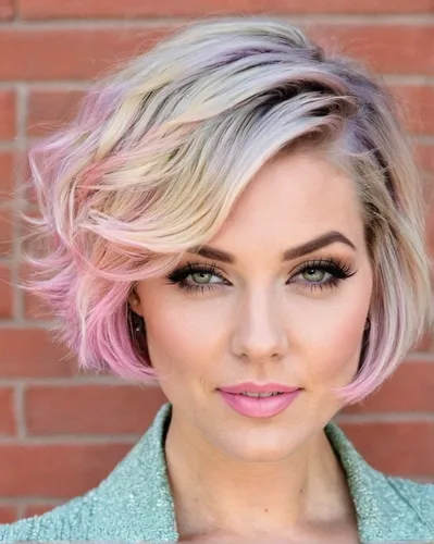 pixie-bob,short blond hair,pink hair,pixie cut,wallis day,natural color,lilac,pink beauty,layered hair,mauve,california lilac,bob cut,natural pink,purple and pink,artificial hair integrations,feathered hair,light purple,trend color,pixie,asymmetric cut,Illustration,Retro,Retro 06