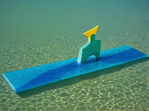 [Elements: Water] Create a sculpture where allies emerge from water, symbolizing their strength and adaptability.,sunken boat,fishing float,surfboard fin,pineapple boat,a sinking statue of liberty,sur