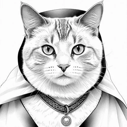 an illustration of a cat wearing a collar,cat line art,drawing cat,cat vector,cat portrait,suara,cat sparrow,Design Sketch,Design Sketch,Detailed Outline