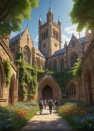 violet evergarden,notre dame,notredame,arrietty,cathedral,mincy,symphonia,theed,beit,gondolin,magisterium,lisieux,notre,nargothrond,metz,monastery,studio ghibli,banneret,euphonium,clannad,Illustration,Realistic Fantasy,Realistic Fantasy 06