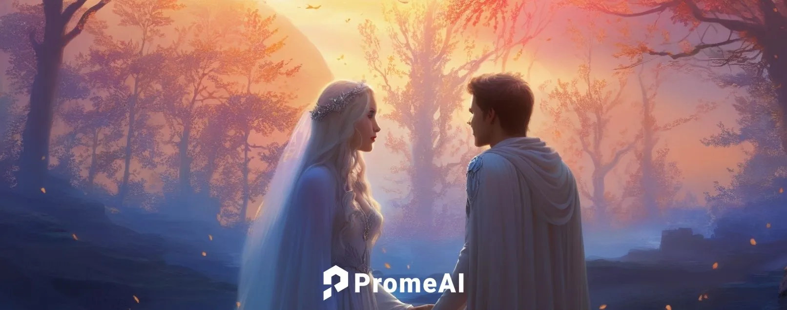 love in the mist,loving couple sunrise,romantic scene,adam and eve,holy forest,fantasy picture,before the dawn,the night of kupala,a fairy tale,forest of dreams,fairy tale,ceremony,idyll,fairytale,in 