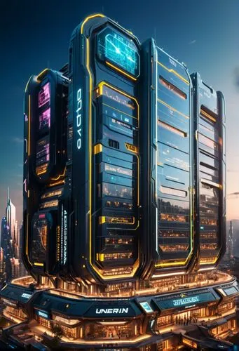 เซรามูน,the futuristic skyscr that is in a city at night,cyberport,cybercity,cybertown,supercomputer,opteron,winamp,Photography,General,Sci-Fi