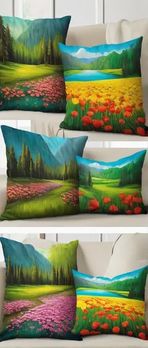 sofa cushions,pillows,throw pillow,sofa set,sofa bed,meadow and forest,flower blanket,hand painted,duvet cover,pillow,pencil cases,blanket of flowers,fabric painting,cartoon flowers,cushion,hand-painted,bed linen,bedding,meadow in pastel,flower fabric,Illustration,Abstract Fantasy,Abstract Fantasy 17