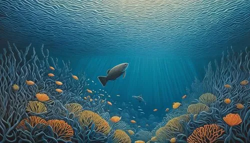 underwater landscape,underwater background,the bottom of the sea,coral reef,ocean underwater,school of fish,blue fish,ocean floor,coral fish,under the sea,undersea,sea-life,deep sea,ocean pollution,scuba,nemo,fish in water,underwater fish,coelacanth,coral guardian,Illustration,Realistic Fantasy,Realistic Fantasy 11