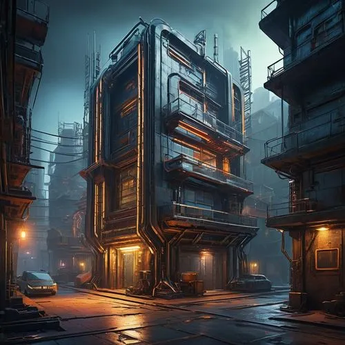 cybertown,cyberpunk,microdistrict,cyberia,slum,sulaco,postapocalyptic,arkham,tenement,shadowrun,metropolis,industrial ruin,cybercity,cyberport,apartment block,an apartment,development concept,apartment building,arktika,magorium,Art,Artistic Painting,Artistic Painting 49