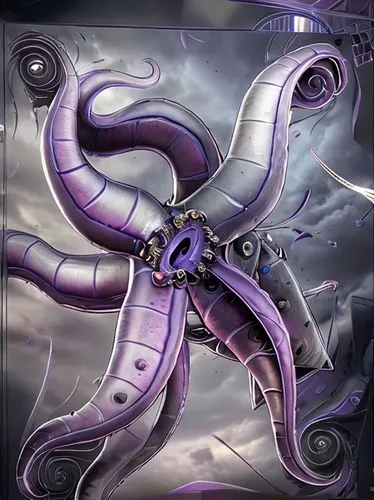 the tentacles of a giant evil purple squid, in the centre there is his mouth with teeth, dark blue background
,squid game card,medusa gorgon,silver octopus,giant squid,ophiuchus,zodiac sign libra,tent