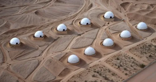 masdar,roof domes,dubai desert,crescent dunes,odomes,range eggs,desertification,bird eggs,king abdullah i mosque,free-range eggs,aerial landscape,nest easter,sheihk zayed mosque,largest hotel in dubai,kufra,stone desert,solar farm,radio telescope,white eggs,ivanpah