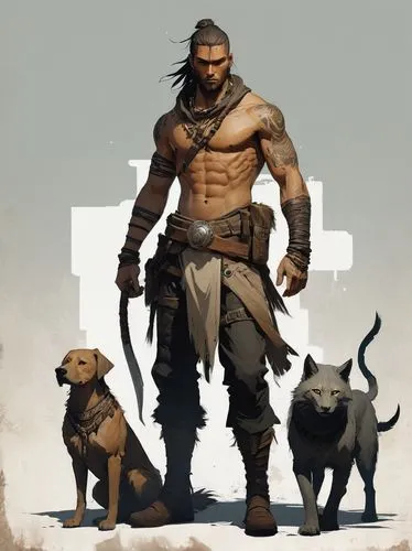 barbarian,east-european shepherd,shepherd,shepherd mongrel,minotaur,male character,cordoba fighting dog,warrior and orc,mercenary,the wanderer,carpathian shepherd dog,boy and dog,concept art,cat warrior,game illustration,adventurer,shepherd dog,companion dog,bear guardian,game art,Conceptual Art,Fantasy,Fantasy 10