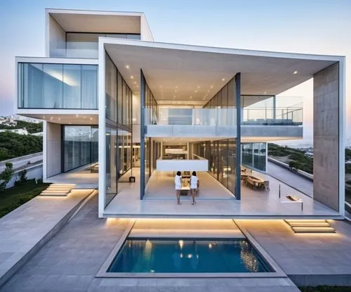 Casa de playa con piscina,the modern house has a pool in the backyard,modern house,modern architecture,luxury property,luxury home,cube house,dunes house,glass wall,dreamhouse,contemporary,luxury real